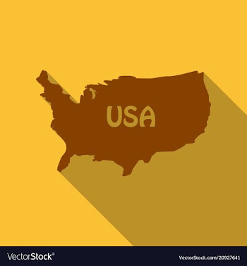 Usa map in flat style with shadow vector image