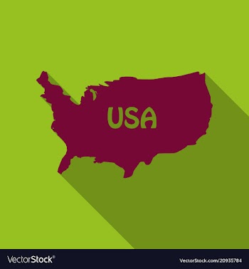 Usa map in flat style with shadow vector image