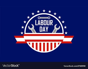 Usa or american labour day banner with wrench and vector image
