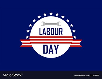 Usa or american labour day banner with wrench vector image