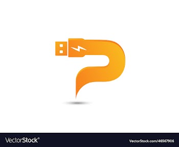 usb p letter logo design p logo plug p charger