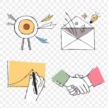 Useful business png icons colorful for marketing set