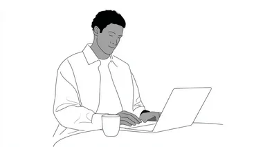 User Customizing Cushion on Laptop - Minimalist Sketch User Customizing Cushion on Laptop - Minimalist Sketch