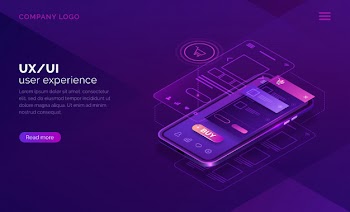 User experience isometric concept, ux ui wireframe Free Vector