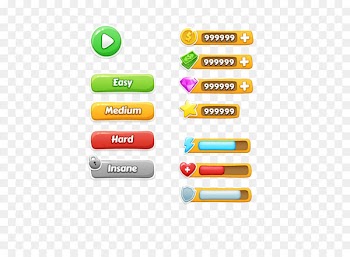 User interface design Game Interaction design - A set of game buttons 