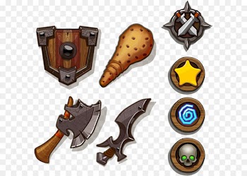 User interface design - Game UI buttons gold 
