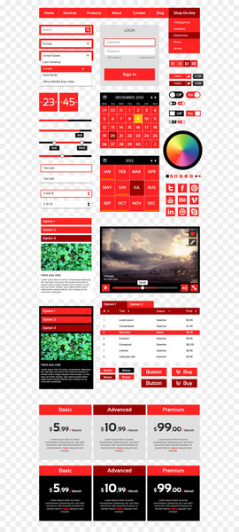 User interface design Metro Icon - Red UI Kit Collection 