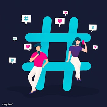 Users with a hashtag vector | Free stock vector - 533158