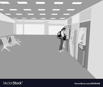 Using an atm service vector image