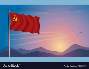 ussr flag in the morning sun