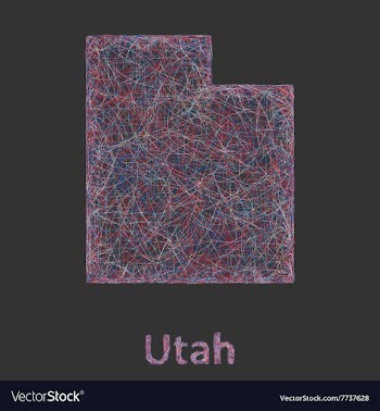 Utah line art map vector image