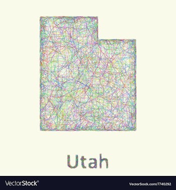 Utah line art map vector image
