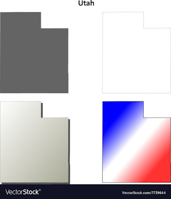 Utah outline map set vector image