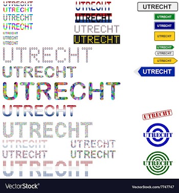 Utrecht text design set vector image