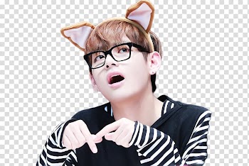 V BTS, man wearing black framed eyeglasses transparent background PNG clipart