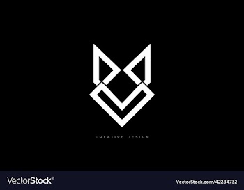 v fox minimal letter branding logo