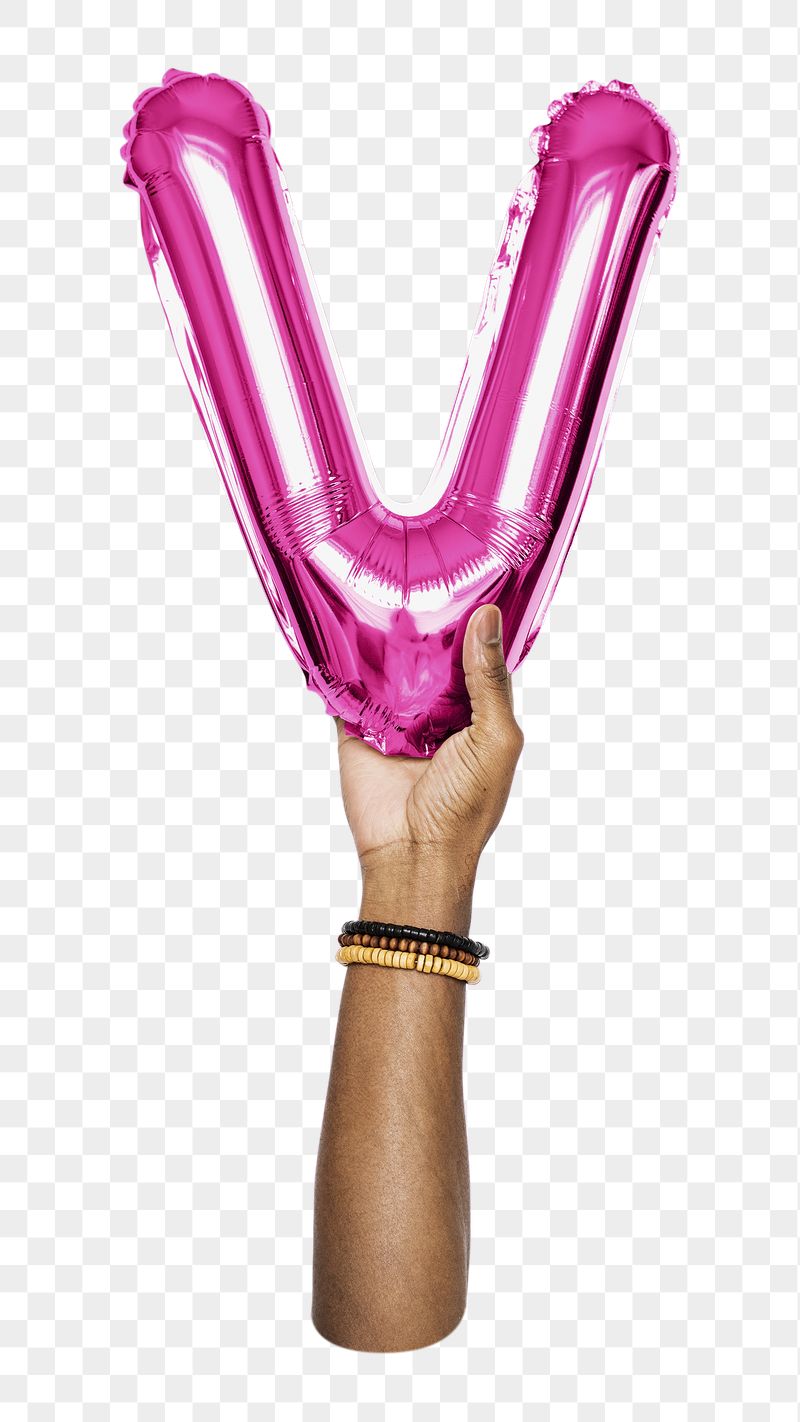 V letter balloon png sticker, | Free PNG - rawpixel