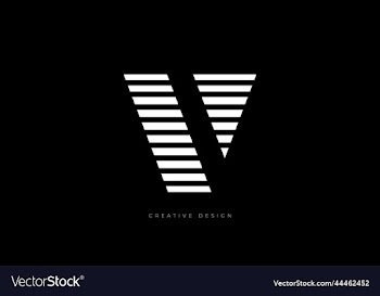 v letter line art logo design