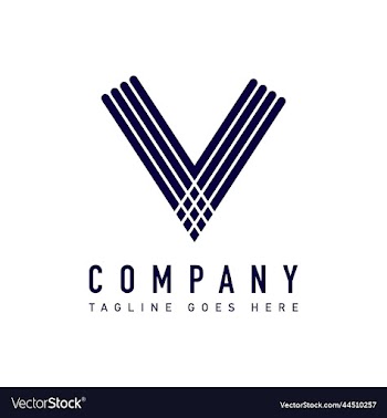 v letter logo design