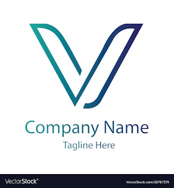 V letter logo design vector image