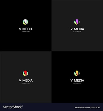 V media brand logo design vector image