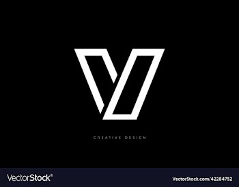 v minimal logo branding concept