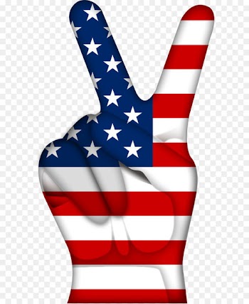 V sign Computer file - Vector American flag gesture 
