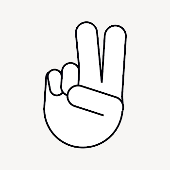 V sign hand clip art, | Free Photo - rawpixel