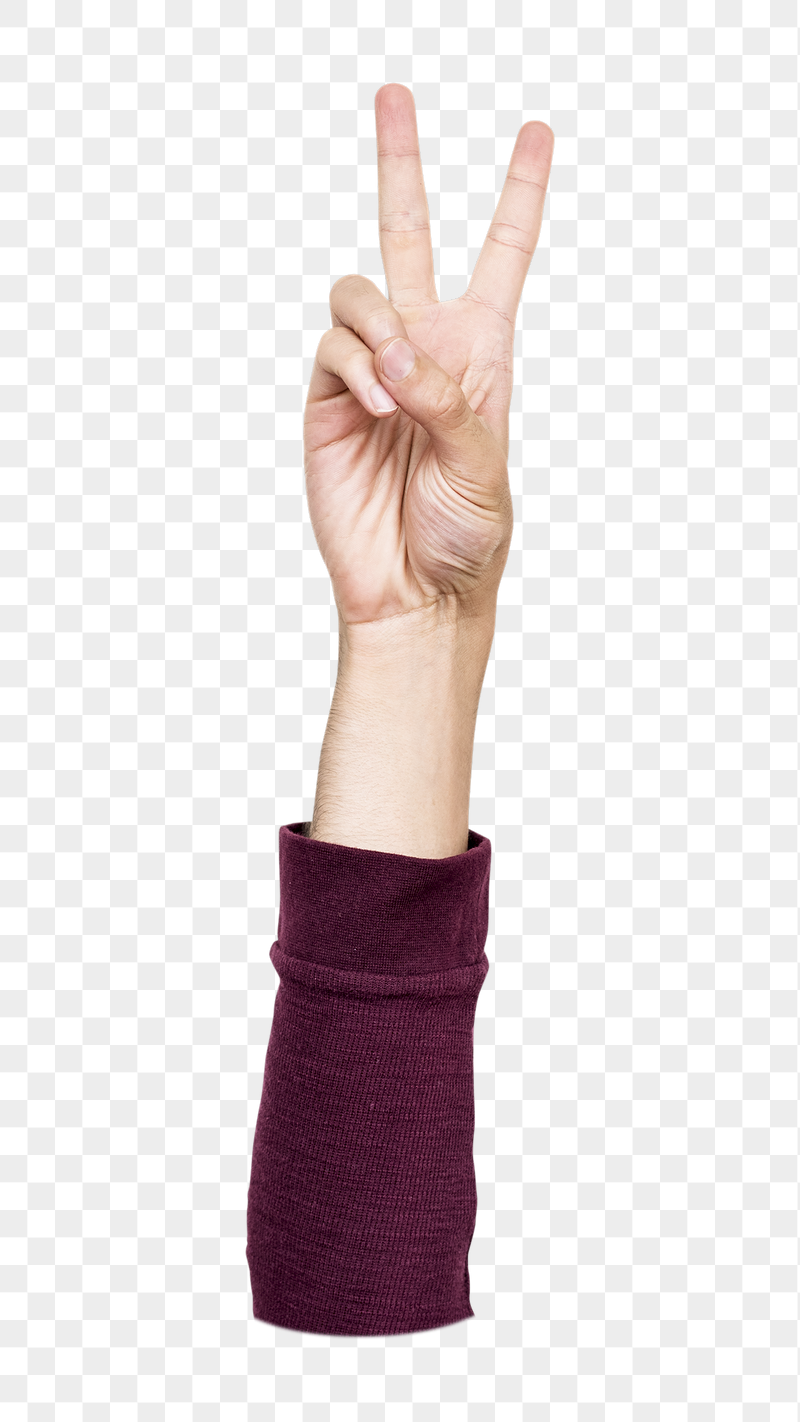V-sign hand gesture  png, | Free PNG - rawpixel