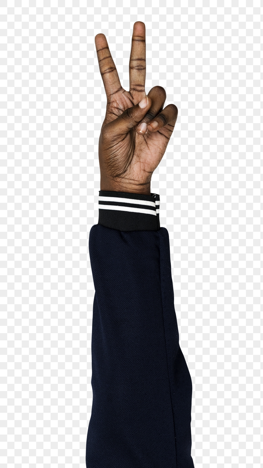 V sign png black hand | Free PNG - rawpixel