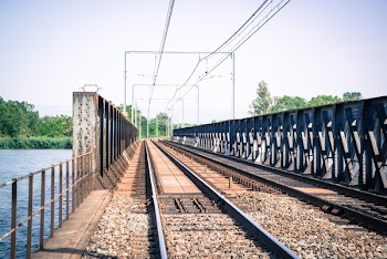 Vacant Train Track Bridge