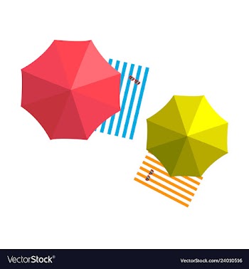 Vacation and travel concept beach umbrella beach vector image
