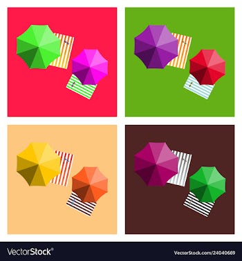Vacation and travel concept beach umbrella beach vector image