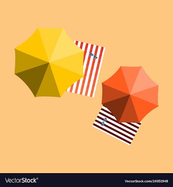 Vacation and travel concept beach umbrella beach vector image