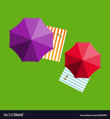 Vacation and travel concept beach umbrella beach vector image