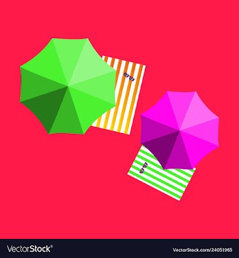 Vacation and travel concept beach umbrella beach vector image