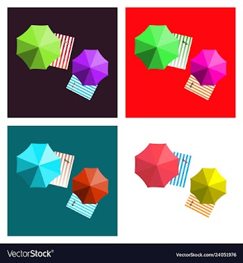 Vacation and travel concept beach umbrella beach vector image