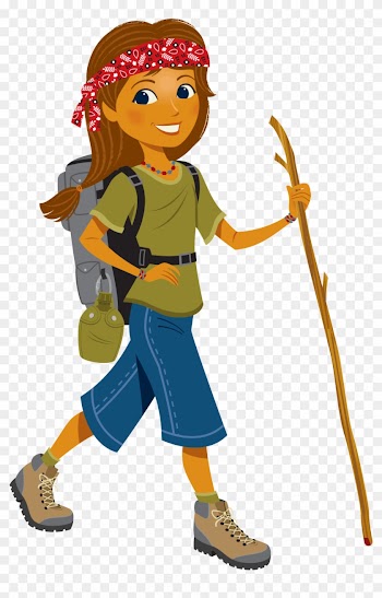 Vacation Bible School - Girl Mountain Climbing Clipart