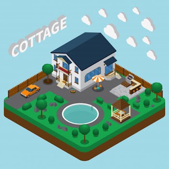 Vacation home isometric Free Vector
