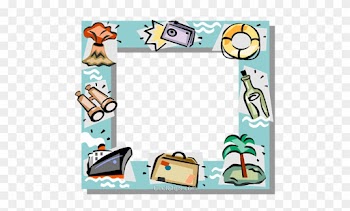 Vacation Themed Frame Royalty Free Vector Clip Art - Vacation Frame Clipart