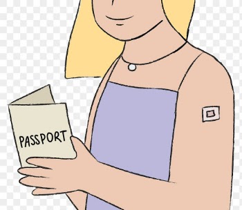 Vaccination passport png hand drawn woman… | Free stock illustration | High Resolution graphic
