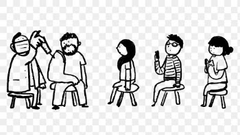 Vaccination png hand drawn people getting… | Free stock illustration | High Resolution graphic