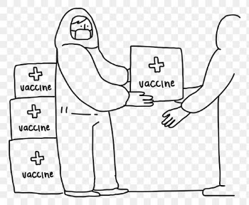 Vaccine distributor png clinical trial doodle illustration