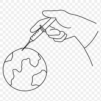 Vaccine injection png clinical trial doodle illustration