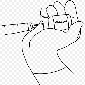 Vaccine injection png doodle illustration bottle with needle doodle for clinical trial