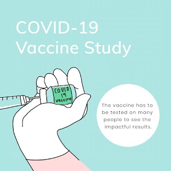 Vaccine study editable template psd for covid 19 social media post doodle illustration