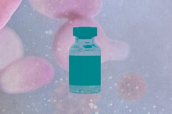 Vaccine vial with a needle syringe