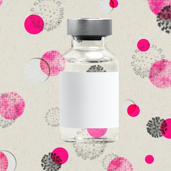 Vaccine vial with a needle syringe
