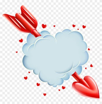 Valentine's Day Cloud Heart With Arrow Transparent - Valentine Arrow Png