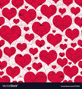 Valentine background with red hearts vector image